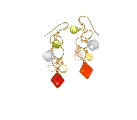 Rainbow gemstone earrings