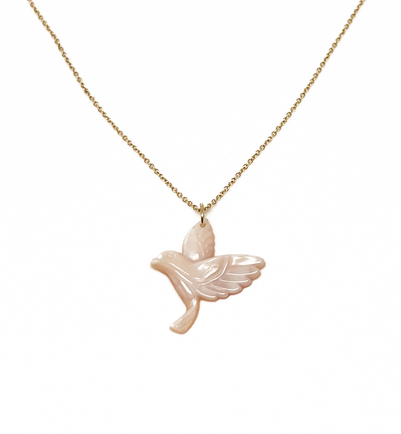 Pink bird necklace