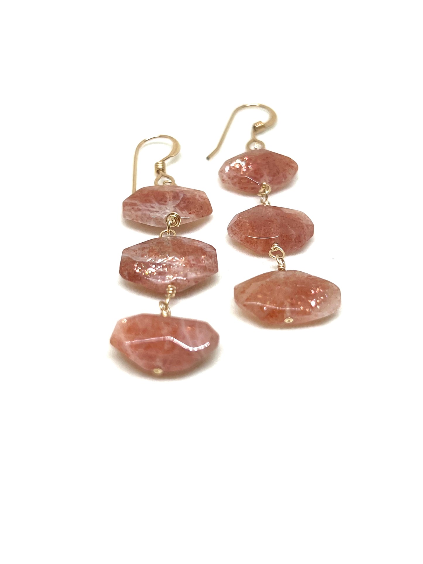 Sunstone dropped earring