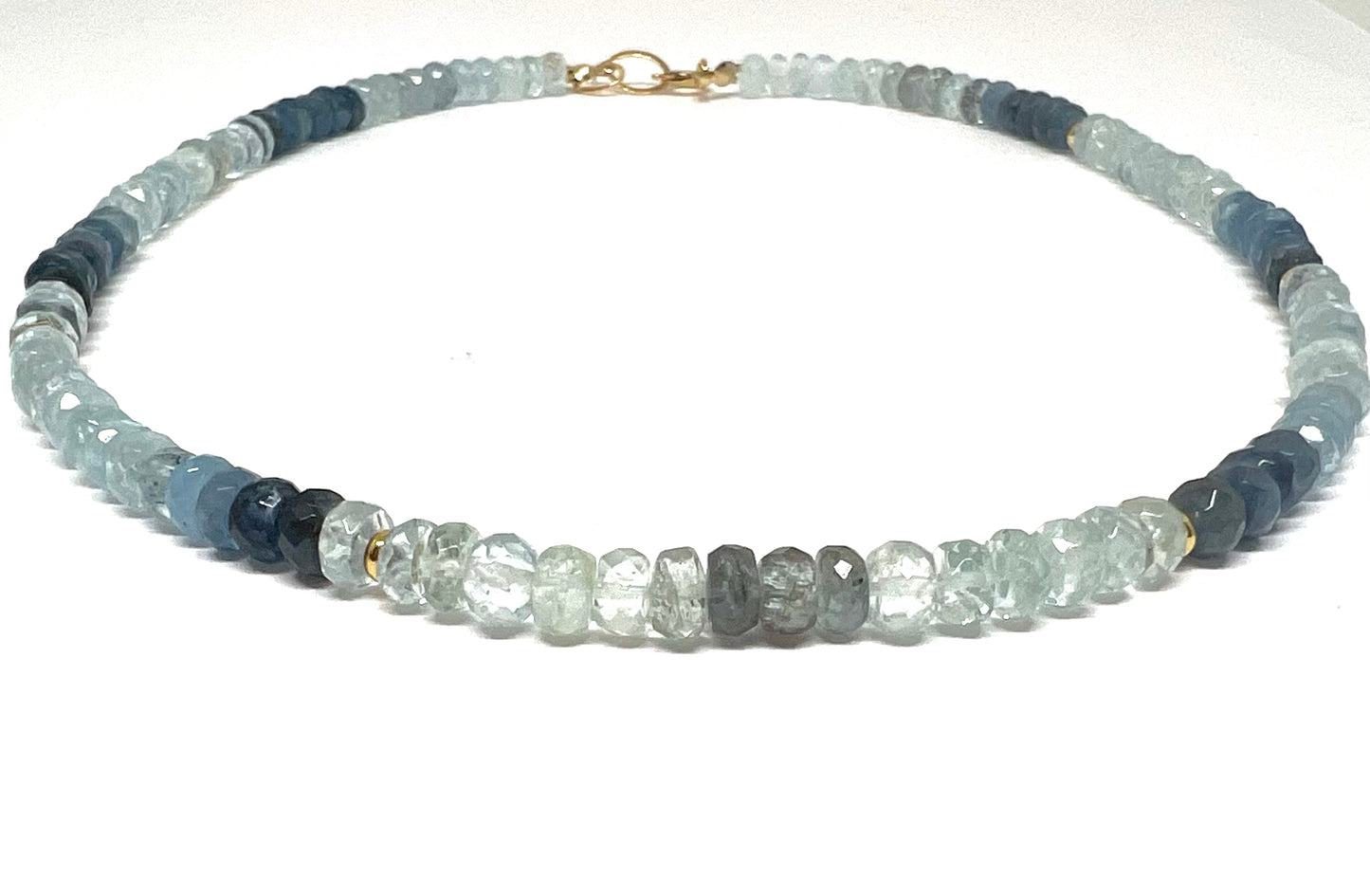 Aquamarine ombré gemstone necklace