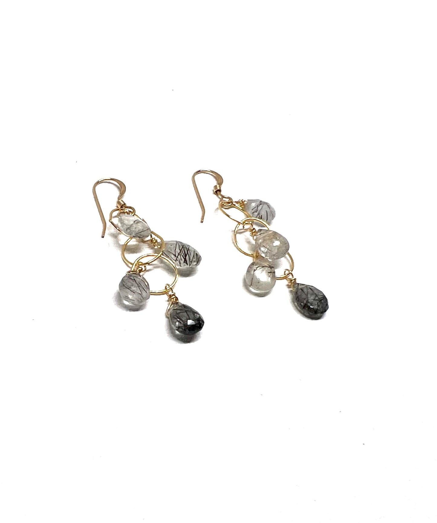 Rutile quartz dropped earrings