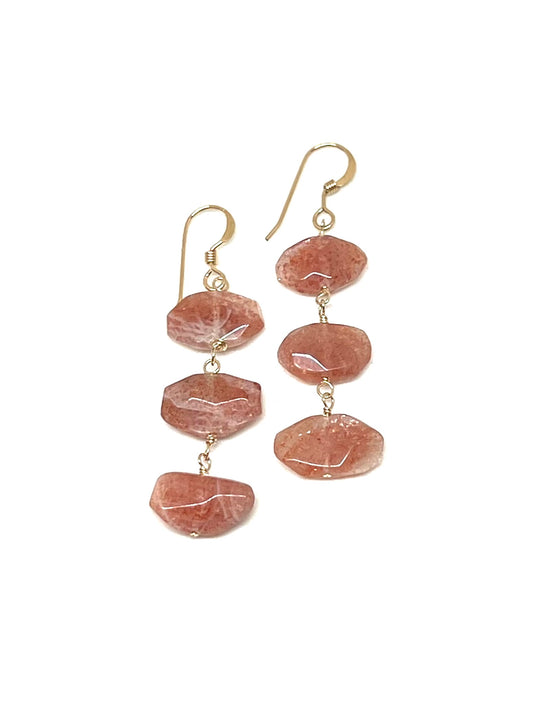 Sunstone dropped earring