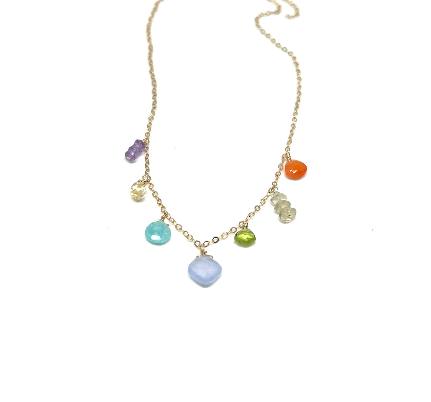 Rainbow gemstone necklace