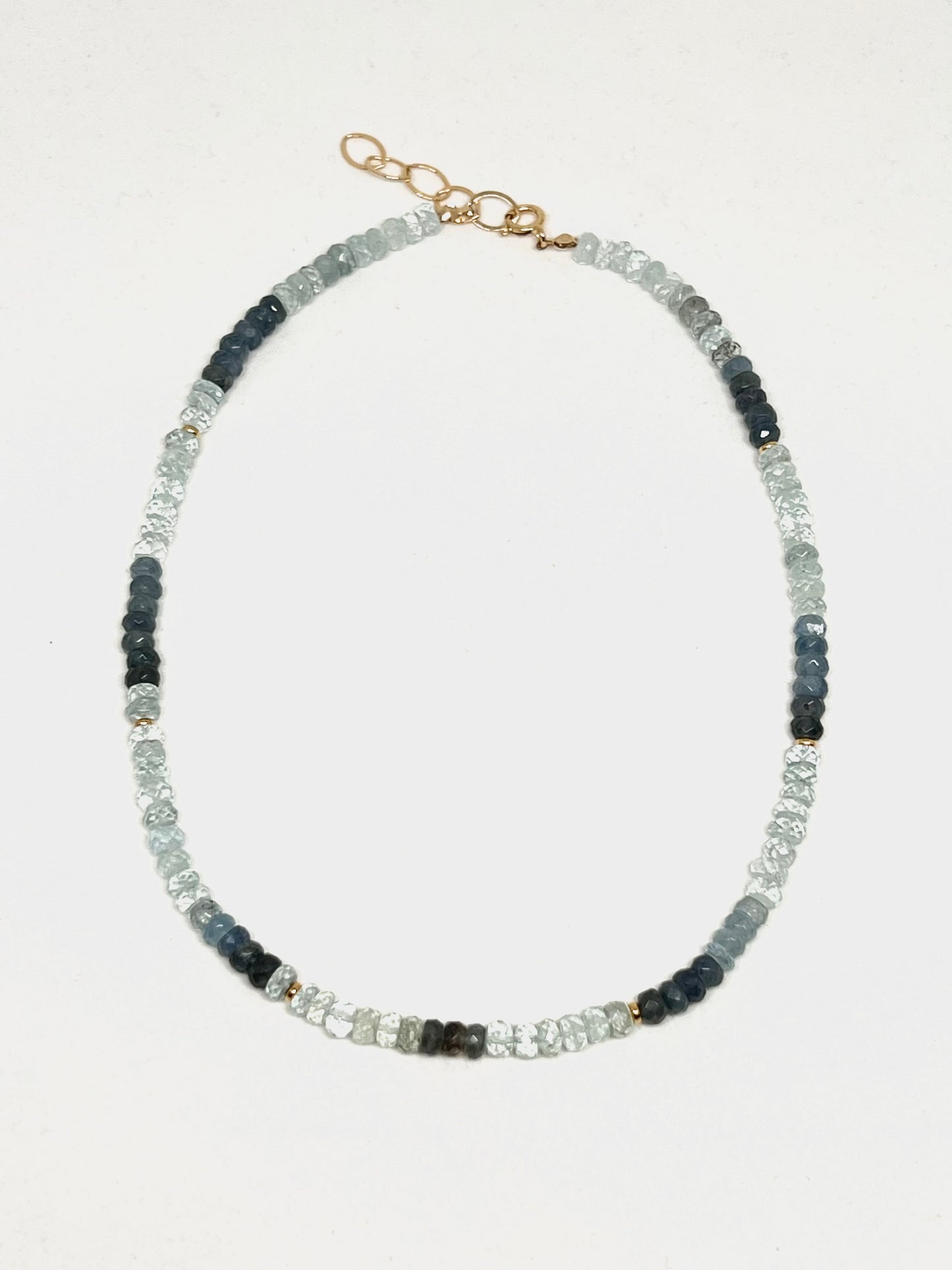 Aquamarine ombré gemstone necklace