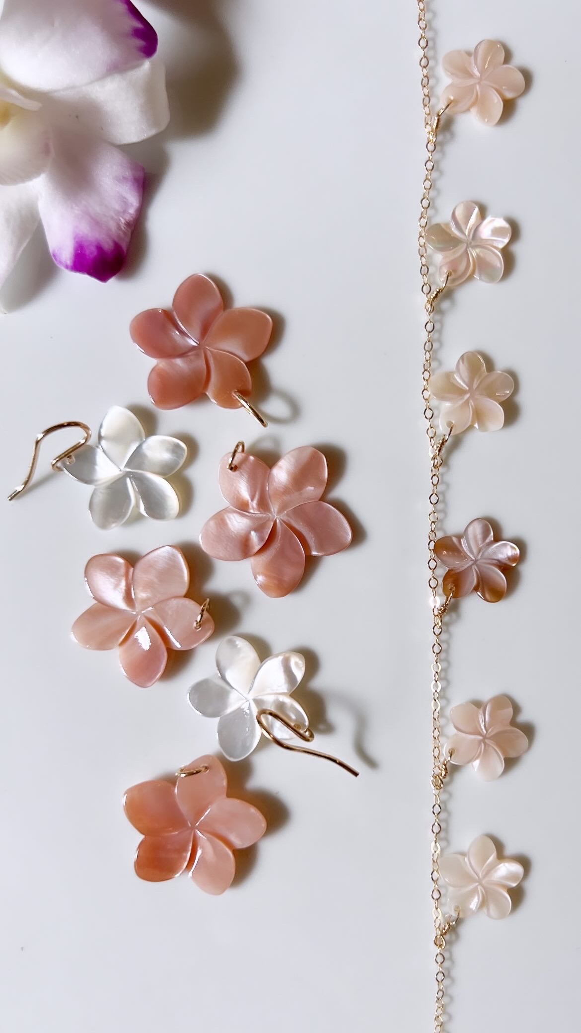 Pink Plumeria earrings