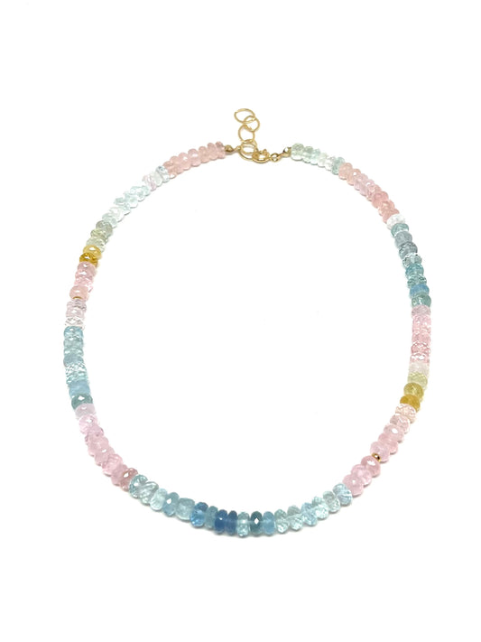 Aquamarine morganite necklace