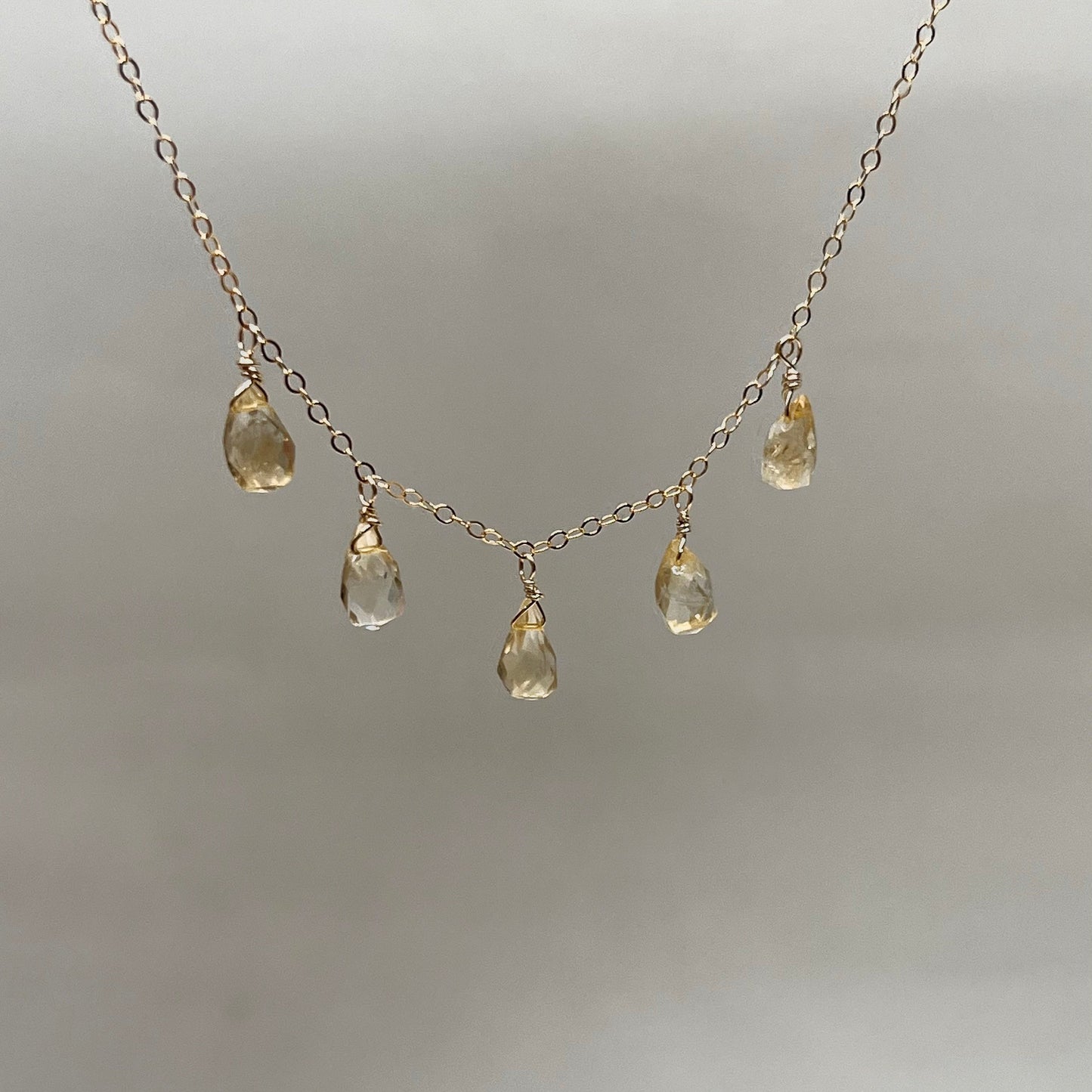 Citrine gold necklace
