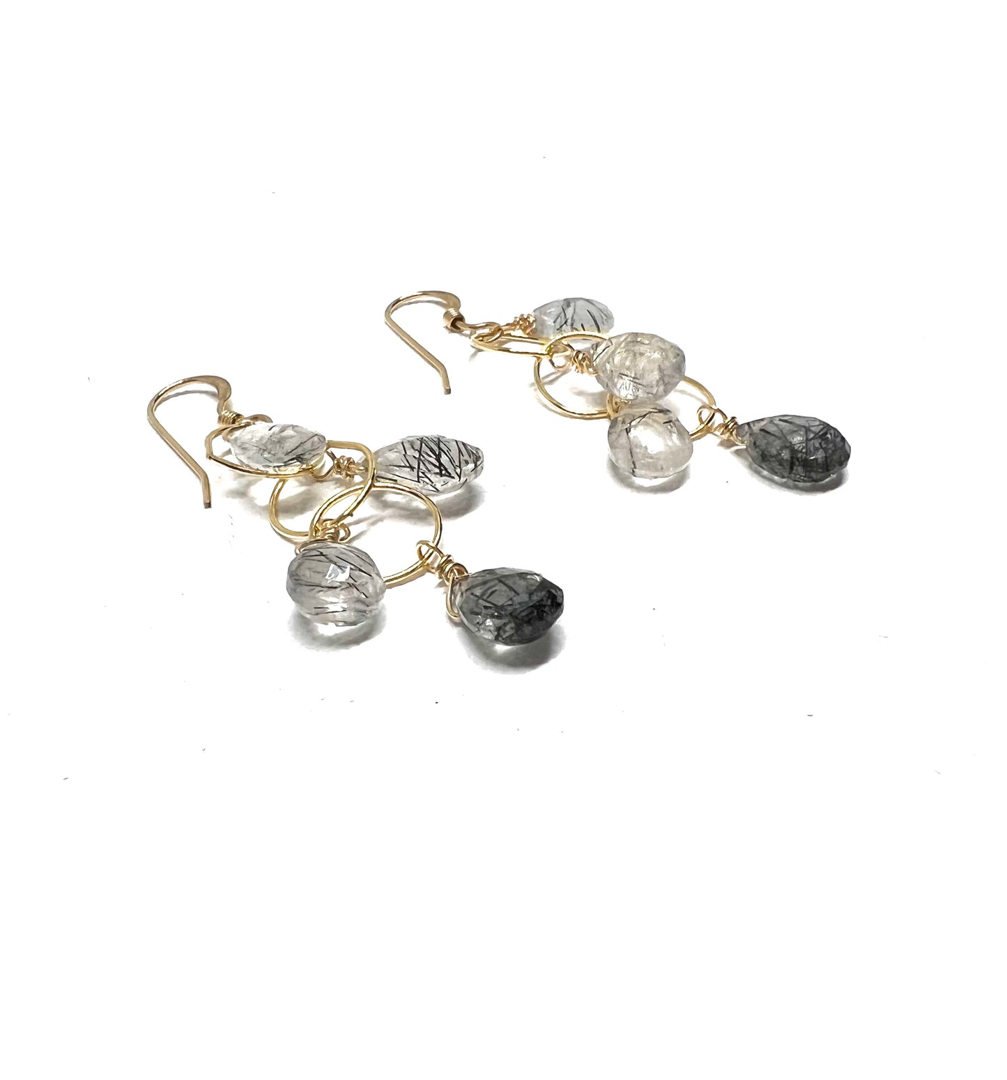 Rutile quartz dropped earrings