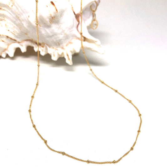 Delicate 14k gold filled ball-chain layering necklace