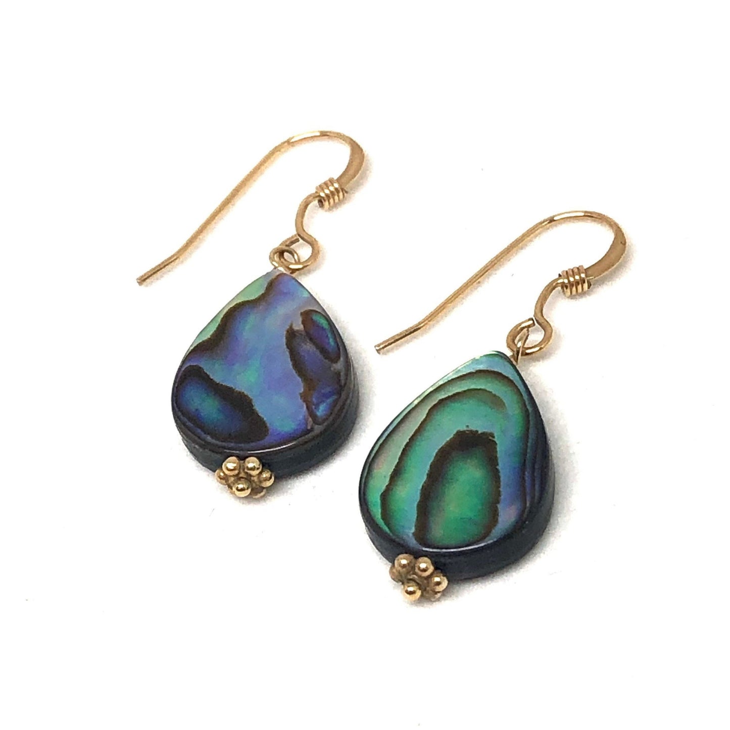 Paua abalone shell drop earrings