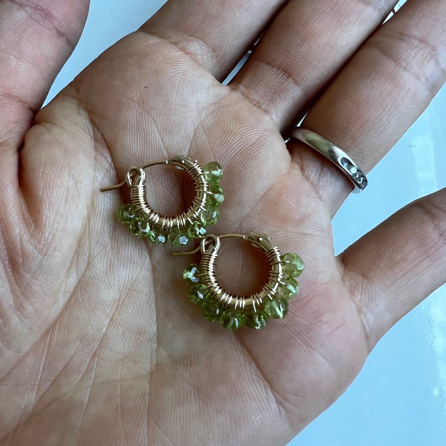 Peridot hoop earrings