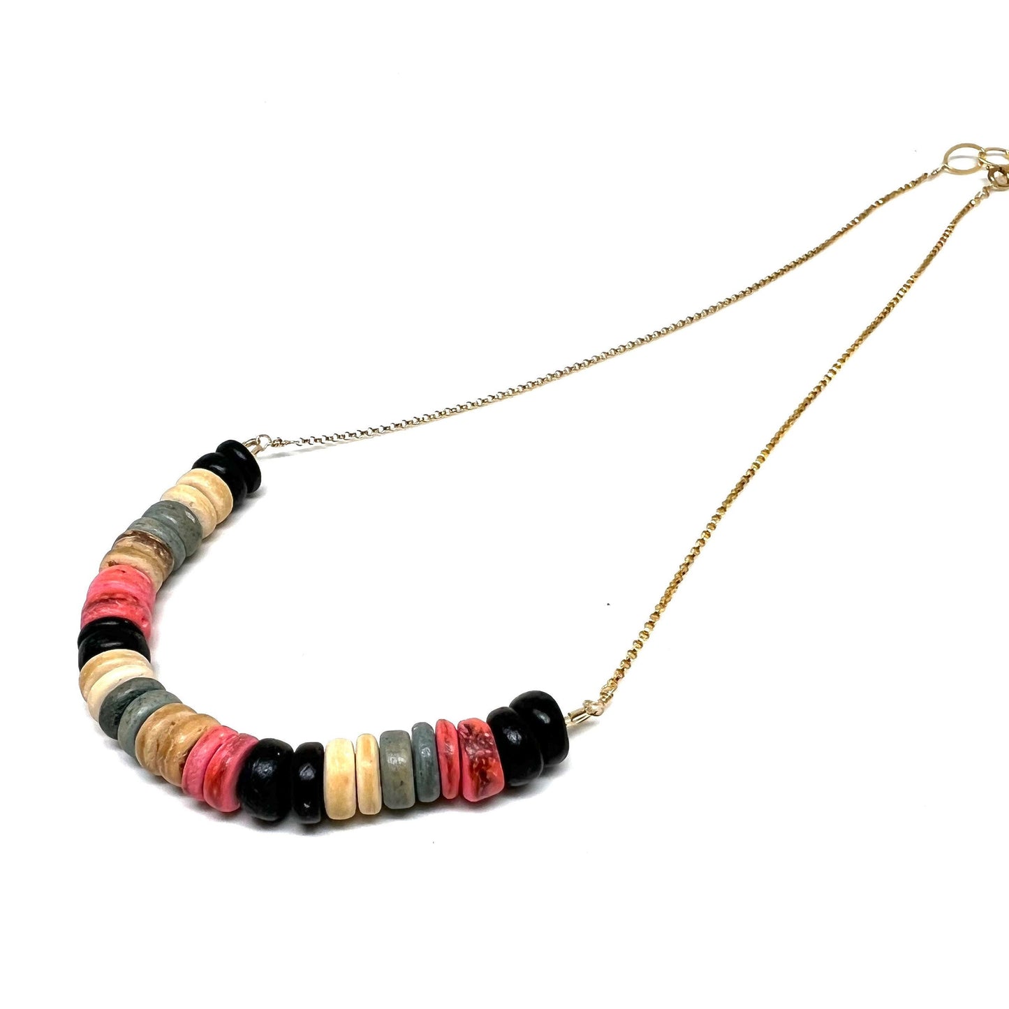 Colorful wood beads necklace