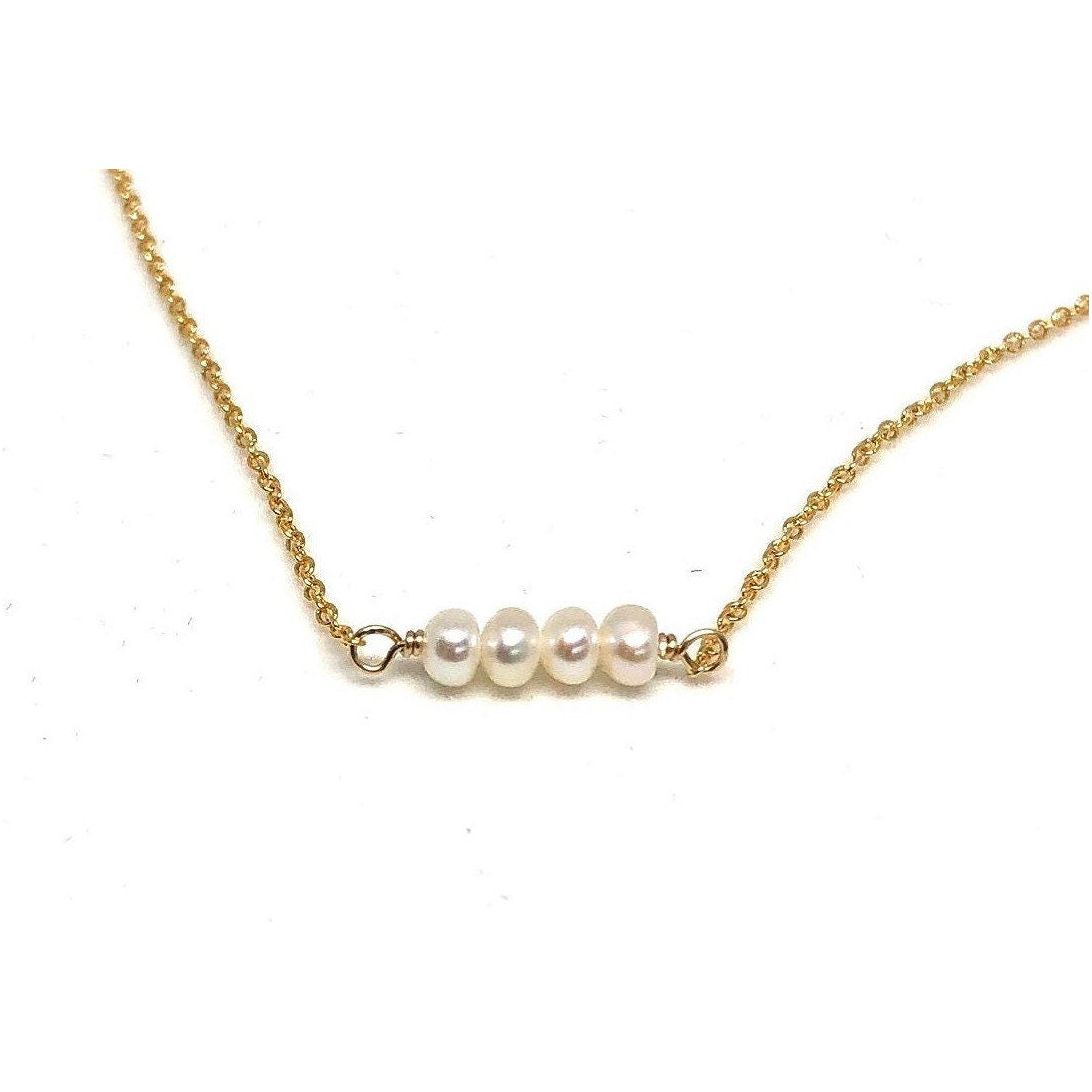 Tiny white pearl necklace