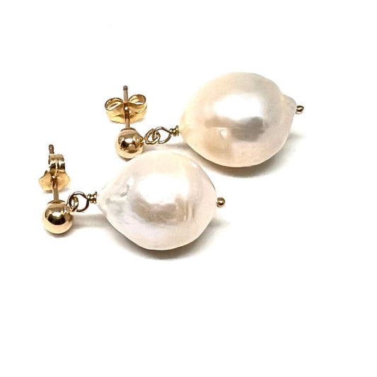 Baroque pearl stud earrings