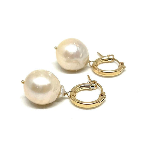 Large baroque pearl earrings
